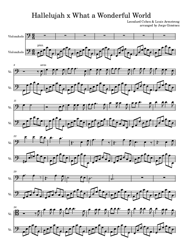 Hallelujah x What a Wonderful World (normal version + duet version)
